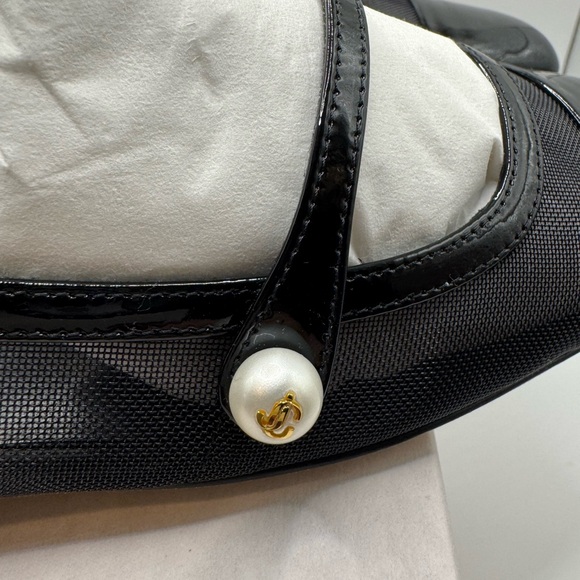 New Authentic Jimmy Choo Elisa Flat Sandals Black 38 - Picture 5 of 11